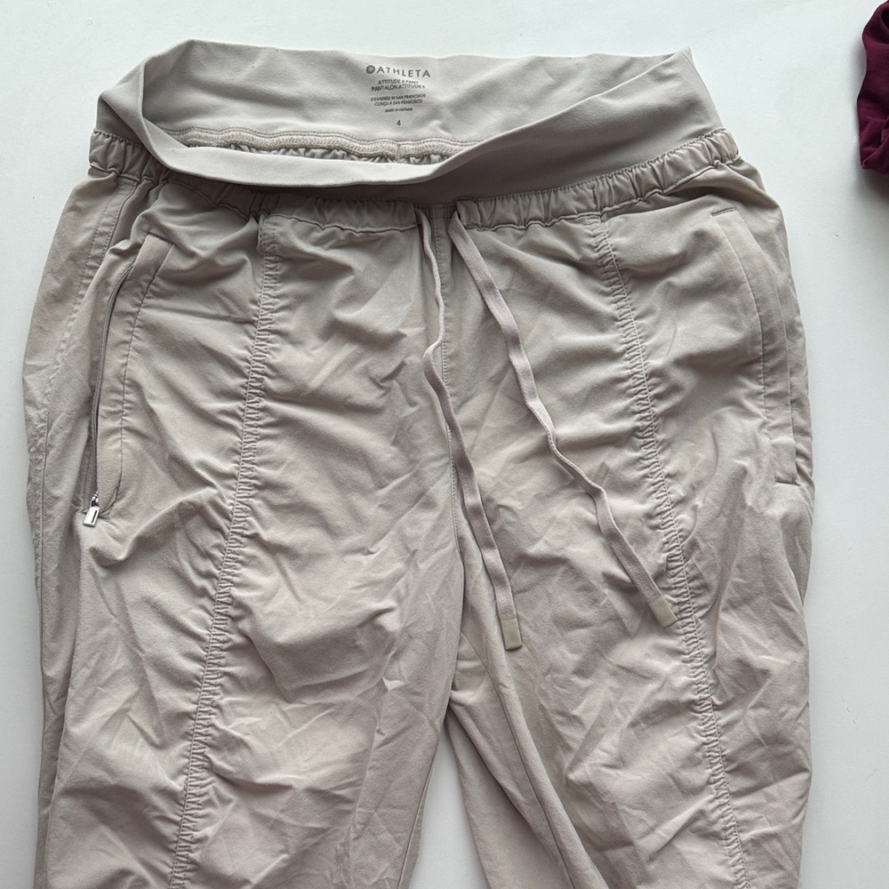 Athleta Light Beige Relaxed Pants